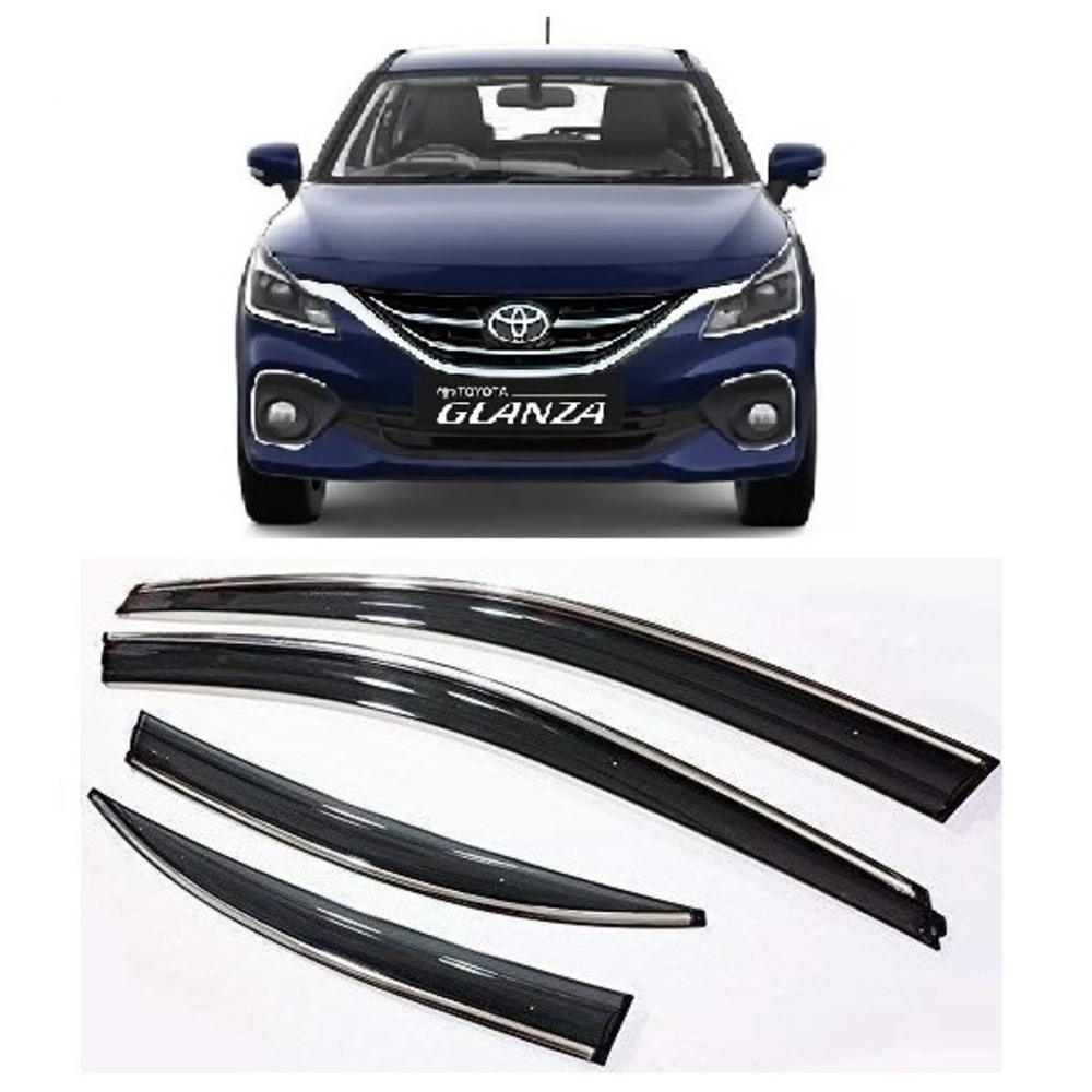 rain window door visor wind deflectors and sunshield protectors  For Glanza - black